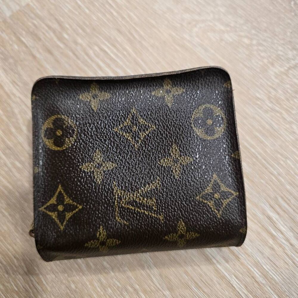 Louis Vuitton Womens Brown Leather Monogram Canvas Bifold Compact Zipper Wallet‎ - Picture 10 of 10